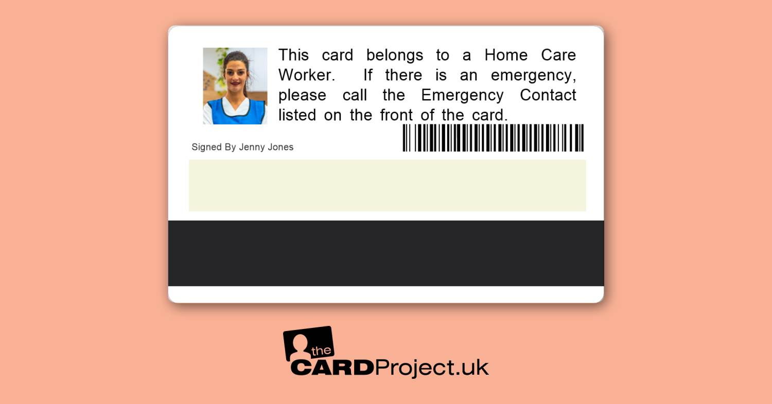 Home Care Worker ID Card Premium (REAR)
